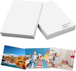 100 Sheets High Glossy Photo Paper 4x6 inch 10x15 cm, 200gsm with Premium High Glossy Advanced Resin Coated,White Photographic Paper Waterproof for Canon Hp Epson Inkjet Printer