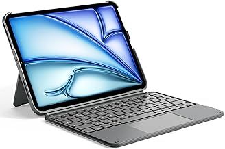 Inateck Ultralight Keyboard Case with Touchpad for iPad A16 11th Gen 2025/10th Gen 2022 (11/10.9 inch), Detachable Keyboard for iPad Air 11" M4 2026/M3/M2, Air 5/4, Pro 11" 4/3/2/1, UK Layout, Gray