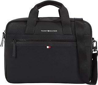 Tommy Hilfiger Men Essential PU Computer Bag 14 Inch, Black (Black), One Size