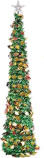 JUNIOO 1.5M/5FT Folding Christmas Tree,Collapsible Artificial Christmas Tree Green with Bell Pendant Xmas Tree for Party Indoor and outdoor Home Xmas Decor(Green)