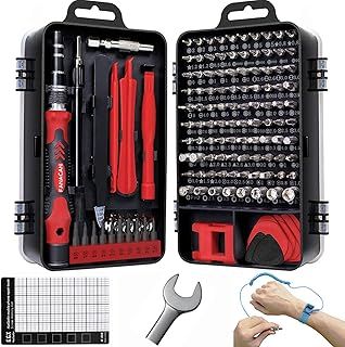 140in1 Precision Screwdriver Set Small Screwdriver Bit Set for DIY Electronic Repairs - Mini Computer Repair Tool Kit - Micro PC, Laptop, iPhone, MacBook Repairing Tools with Case (Red)