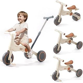 4-in-1 Kids' Balance Bike,Baby Trike with Music,Tricycles for Toddlers with Handle,Sit and Ride Toys for 2-8 Year Olds Girl & Boy Indoor & Outdoor,Develops Confidence & Motor Skills