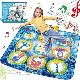 Dance Mat Toys for Kids,Unicorn Toys for Girls Electronic Dance Pad,5 Levels,Adjustable Volume,LED Kids Musical Mat,Built-in Music,Best Christmas & Birthday Gifts for 3 4 5 6 + years old kids (Bleu)
