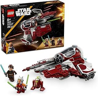 LEGO Star Wars 75401 Ahsoka’s Jedi Interceptor Building Toy Features 2 Minifigures with Lightsabers Incl. Anakin Skywalker, plus an R7-A7 Droid Figure for The Clone Wars Fans, 8+ Year Old Boys & Girls