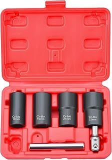 6 Piece Twist Socket Tool Set,1/2 Inch Bolt Nut Extractor Tools Set,Wheel Lock Removal Tools Kit,Easy Out Broken Lug Nut Tools,for Damaged,Studs,Rusted,Rounded-Off Bolts&Nuts Screws