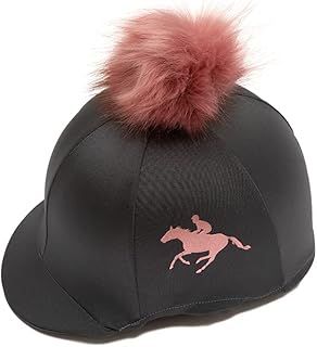 Luvponies Horse and Rider Silhouette Personalised Riding Hat Cover