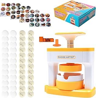 Button Maker Badge Machine 55mm,Badge Punch Press Kit,Machine Latest Pin Badge Making Kit with 48 Plastic Button Parts & Circle Cutters for Party and Gifts