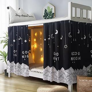Bottom Bunk Bed Curtains Blackout Bed Drapes Single Bed Tent Curtain Dustproof Dormitory Bed Canopy Students Shading Bedding for Single Sleeper Loft Bed
