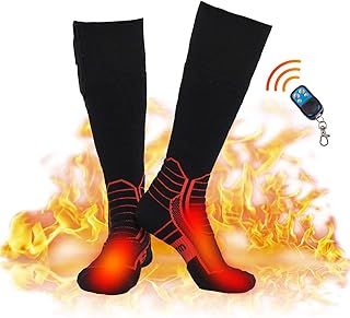 Heated Socks, 7.4V Electric Rechargeable Battery Heating Socks for Men Women, Thermal Insulated Foot Warmer for Winter Ski