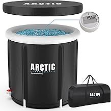 Ice Bath Tub for Recovery – 400L XL Portable Cold Water Therapy Tub for Athletes – 5-Layer Insulated Cold Plunge Pool with Thermo-Tech Thermometer & Bag – Outdoor Black