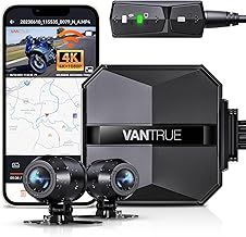 VANTRUE F1 Motorcycle Camera 4K Front and Rear 5GHz WiFi GPS HDR Waterproof, Dual Motorbike Motorcycle Dash Cam Dustproof, Motorbike Camera Dual Lens 160 Wide Anlge, 24H Parking Mode, 512GB Max