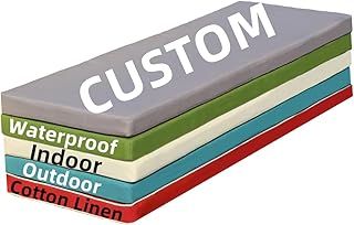 SINCERE Custom Cushion Indoor, Window Seat Cushion Bench Pad Personalized, Outdoor Deep Seating, Non-Slip Patio Furniture Sofa Cushion Replacement, Cut to Size Floor Foam Mattress Pad