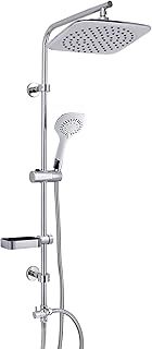 AQUALONA® Aquacapri Shower Column, Overhead and Handheld Shower with 5 Different Sprays Brass Exchange Valve, 2 Hoses Included (Aquacapri Shower Column)
