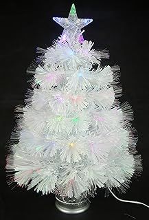 Christmas Concepts® 2ft (60cm) White Iridescent PVC Fibre Optic Christmas Tree With Colour Changing LED Lights