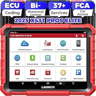 LAUNCH X431 PROS ELITE Bi-directional Diagnostic Scanner, ECU Online Coding, All System Scan Tool, Support 38+ Services, CANFD&DoIP, Guide Function, 2 Years Free Update