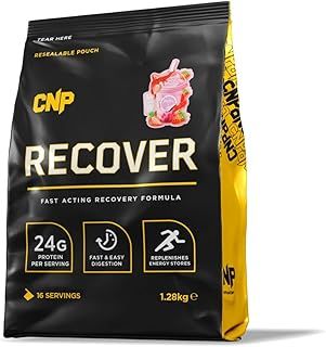 CNP Professional Recover, 5kg & 1.2kg Fast Acting Post Exercise Recovery Formula, Whey Powder, Carbs, 4 Flavours (Strawberry, 1.2kg)