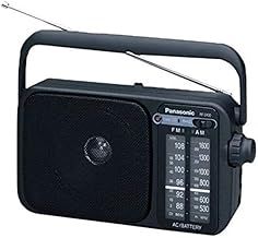 Panasonic RF-2400DEB-K Portable FM/AM Radio with Digital Tuner, Large Dial, Mains and Battery powered, Easy to Use Radio for Home, Travel or Outdoors