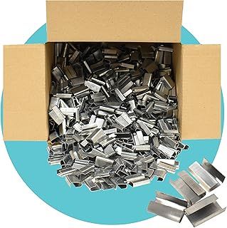 Triplast 12mm x 25mm Semi Open Metal Seals for 12mm Polypropylene Hand Strapping - Anti-Rust Galvanised Steel Seals for Pallet Strapping - Use with Hand Sealer or Combination Tool (Pack of 2,000)