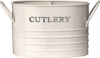 Premier Housewares 507632 Sketch Cutlery Caddy - Cream Beige H11 x W16 x D13cm