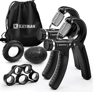 Kayman Grip Strengtheners - Adjustable Resistance Hand Exerciser - Strength Training for Forearm, Wrist & Hand - Durable PP+TPR - Fits All Hand Sizes