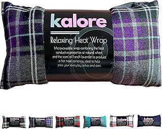 Wheat Bags Microwavable Neck and Shoulder Wrap - Relaxing Lavender Heat Bags Microwavable for Comfort - Tartan Cotton Fabric with UK Wheat Heat Bags Microwavable Compress by Kalore - Purple