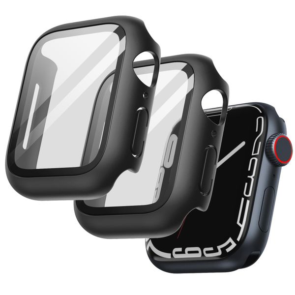 JETech Case with Screen Protector for Apple Watch Series 9/8/7 45mm, Black