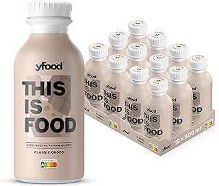 yfood Classic Choco, tasty meal replacement, THIS IS FOOD drink, 34g of protein, 26 vitamins and mineral (12 x 500ml)
