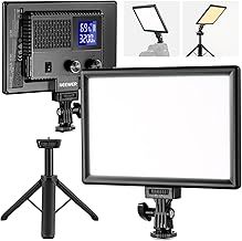 NEEWER 9" LED Video Light Panel, Dimmable DSLR Camera Soft Lighting with Mini Desk Tripod Stand, USB Type C Ports, 3200K~5600K CRI95+ for Studio Photography Video Recording Live Streaming, NL-116AI