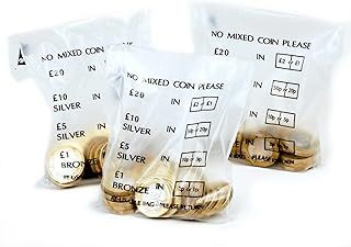 Bag It Plastics Money Bags/Coin Bags - Pack of 150 | Durable Plastic for Coins, Cash & Notes - Secure Bag's for Banking UK, Cash Handling and Sorting