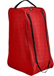 Water-Resistant Long Boot Bag and Shoe Carrier– Perfect Storage Solution for Football, Rugby, Golf, Hiking, Walking, Skiing and Work Footwear (Red)