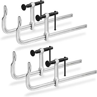 Bar Clamps 4-Pack, 300mm (12") Light-Duty Drop Forged Steel F Clamps (204 KGs) for Welding and Woodworking