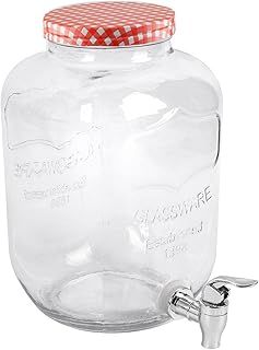5L Glass Drink Dispenser with Tap Summer Home Outdoor Picnic BBQ Cocktail Party