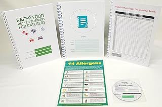 Safer Food Better Business NEW Version 2025 for Caterers - Includes 13 Month Diary, 13 Month Fridge/Cold Room/Display Chill Temperature Records, 14 Food Allergens Laminated Sign & CD