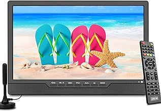 SOYAR KCR 14 Inch Portable Digital TV DVB-T2,with Power Adapter and 12Volt car charge,AV Input,HDMI Input,USB Slot,Battery,Remote Control
