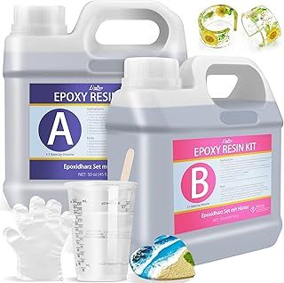 Limino Epoxy Resin - 100oz / 2.6L Crystal Clear Epoxy Resin Kit Casting and Coating, Table Tops - Bubble Free Fast Curing 2 Part Art Resin Jewelry Making, Wood, Resin Molds, Countertop, DIY Crafts