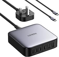 UGREEN USB C Charger Nexode 200W Plug 6 Ports GaN PD Desktop Power Adapter with 1m USB C Cable Compatible with MacBook Pro/Air M1, iPhone 16/15, iPad Pro, Pixel 9, Galaxy S24/S23, Tab A8/S8, etc