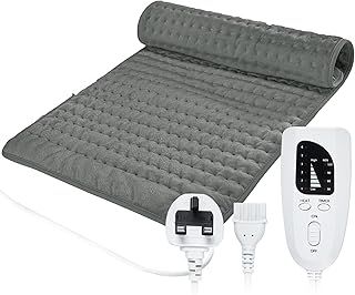 Letitwell Electric heat pad,Heating Pad with 6 Temperature Levels,4 Time Settings,Automatic Switch-Off,Heat Pads for Back,Machine Washable(Dark Grey,12" x 24")