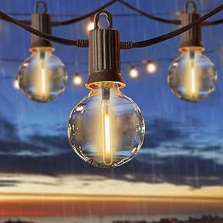 ZOTOYI 100Ft Outdoor String Lights LED Mains Powered, Waterproof IP65 G40 Globe String Lights with 50+2 Plastic Bulbs(2 Spare), Shatterproof Garden Lights for Balcony, Bistro, Wedding, WarmWhite