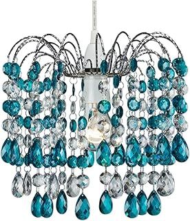 Contemporary Pendant Shade with Teal Acrylic Droplets by Happy Homewares