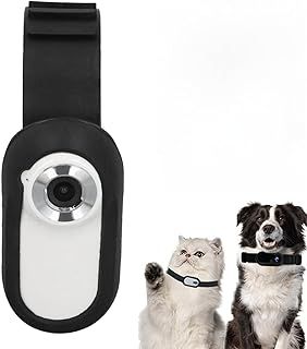 Tonysa Pet Collar Camera for Videos and Photos, HD WiFi USB Rechargeable Pet Camera Collar with 170° Wide Angle and Digital Display, Dog Tracker Collar for Outdoor