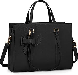 NEWHEY Laptop Tote Bags for Women 15.6 Inch Ladies Leather Laptop Handbags Designer Office Shoulder Bag Womens for Work School Business Shopping Blue