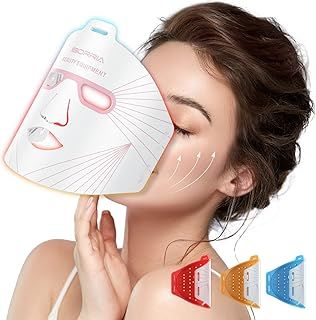 Red Light Therapy for Face, Led Face Mask Light Therapy, Infrared Red Light Therapy Mask, Advanced Anti-Aging Wrinkle Acne Removal Skin Care Device for All Skin Types at Home (White)