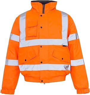Hi Vis Viz Contractor Bomber Jacket High Visibility Safety Waterproof Coat 2 Tone
