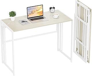 Ulifance Folding Computer Desk for Home Office No-Assembly Writing Study Desk Beige