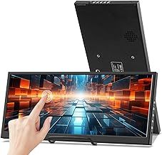 12.3 Inch Touchscreen Secondary Monitor, IPS Stretched Bar LCD Travel Touch Display 1920 * 720 Mini HDMI USBC, Portable Touch Screen for Laptop Computer Windows Aida64 GPU CPU RAM Monitoring