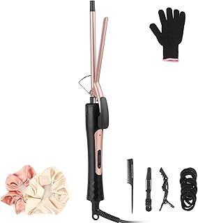Curling Wand 9MM, Thin Curling Iron, Tight Curls for All Hair Types, Tourmaline Ceramic Barrel 30-Second Heat-Up, Long&Short Hair Culer Pro Curling Tongs