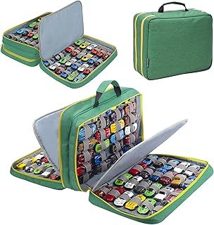 KISLANE 96 Toy Cars Storage Case - Compatible with Matchbox Cars & Small Dolls (Bag Only) - Green