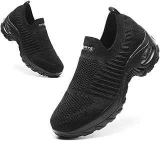 Slip On Trainers Womens Orthopedic Walking Shoes Breathable Mesh Sneakers Lightweight Running Training Shoes Thick Bottom Air Cushion Wedge Shoes