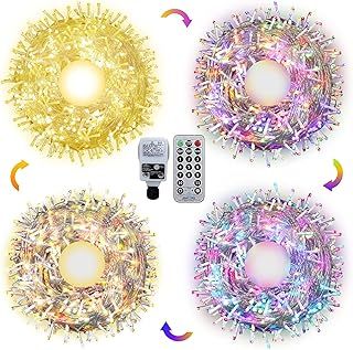 CERIAL 100M Long Outdoor Fairy String Lights Plug in,600LED Outside Garden Tree Light Christmas String Lights for Room with Remote 4 Color Changing Waterproof for Indoor Gazebo Yard Decor