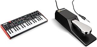 AKAI Professional MPK Mini Plus - 37 Key USB MIDI Keyboard Controller with 8 MPC Pads & M-Audio SP-2 - Universal Sustain Pedal with Piano Style Action, The Ideal Accessory for MIDI Keyboards
